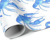 Blaue Panzerkrebse Geschenkpapier (Rolleneckpunkt)