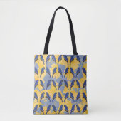 Blaue Papageien Allover Tote Tasche (Vorderseite)