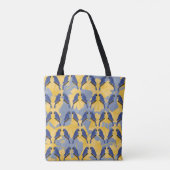 Blaue Papageien Allover Tote Tasche (Rückseite)