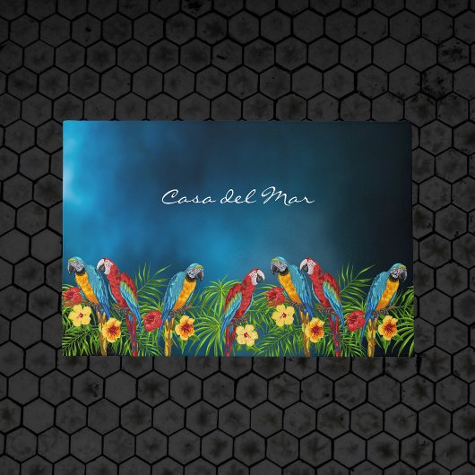 Blaue Papageien - Name des Sommerhauses Fußmatte