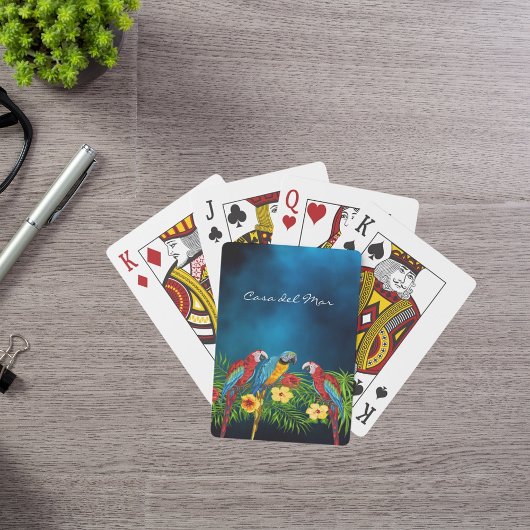 Blaue Papageien, tropischer Name Spielkarten