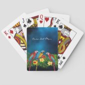 Blaue Papageien, tropischer Name Spielkarten (Rückseite)
