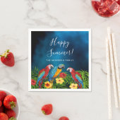 Blaue Papageienvögel im Sommer Party Serviette (Beispiel)