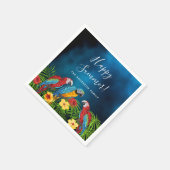 Blaue Papageienvögel im Sommer Party Serviette (Ecke)