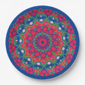 Blaue Papierplatte mit Circular Design Pappteller (Vorderseite)