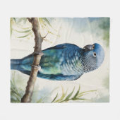 Blaue Parakeet Eukalyptus Tree Fleecedecke (Vorderseite (Horizontal))
