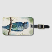 Blaue Parakeet Eukalyptus Tree Gepäckanhänger (Vorderseite (Horizontal))