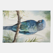 Blaue Parakeet Eukalyptus Tree Geschirrtuch (Horizontal)