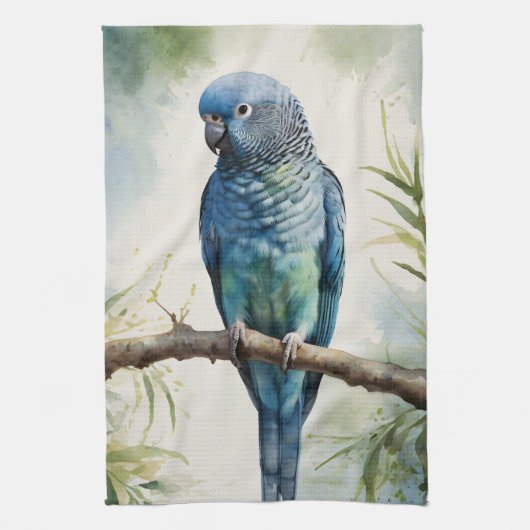 Blaue Parakeet Eukalyptus Tree Geschirrtuch (Vertikal)