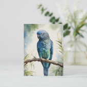 Blaue Parakeet Eukalyptus Tree Postkarte (Stehend Vorderseite)