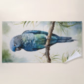 Blaue Parakeet Eukalyptus Tree Strandtuch (Vorderseite)