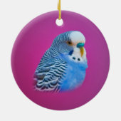 Blaue Parakeet-Verzierung Keramik Ornament (Hinten)