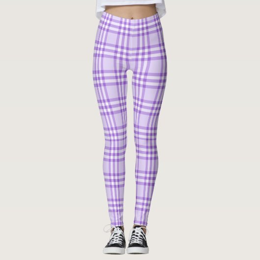 Blaue Parallellinien Leggings (Vorderseite)