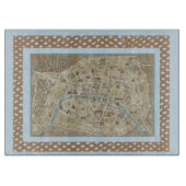 Blaue PARIS KARTE Formschnitt Schneidebrett (Vorderseite)