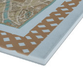 Blaue PARIS KARTE Formschnitt Schneidebrett (Ecke)