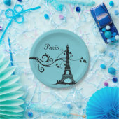 Blaue Pariser Platte Pappteller (Party)