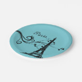 Blaue Pariser Platte Pappteller (Schrägansicht)