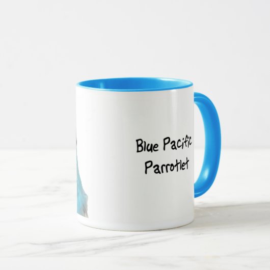 Blaue Parrotlet Tasse (VorderseiteRechts)