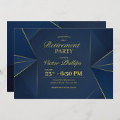 Blaue Party Einladung für das Mehrjahresverhältnis (Vorne/Hinten)