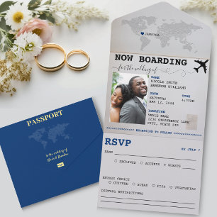 Blaue Pass Jamaika Destination Hochzeit All In One Einladung
