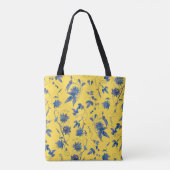 Blaue Passiflora in Wasserfarbe Tasche (Rückseite)