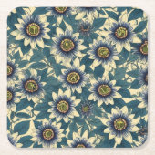 Blaue Passionsmuster-Blume Rechteckiger Pappuntersetzer (Vorderseite)