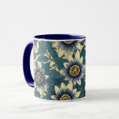 Blaue Passionsmuster-Blume Tasse (Vorderseite Links)