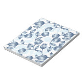 Blaue Pastel Elegance - Tulip Silhouette Blumenmus Notizblock (Rotiert)
