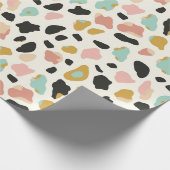 Blaue Pastel Leopard-Spots Geschenkpapier (Ecke)