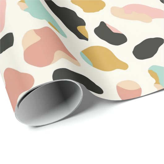 Blaue Pastel Leopard-Spots Geschenkpapier (Rolleneckpunkt)