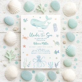 Blaue Pastel Oneder Meer Geburtstag Einladung