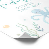 Blaue Pastel unter der Meeresdusche Favoriten Schi Poster (Ecke)