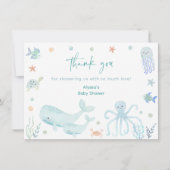 Blaue Pastel unter der Sea Baby-Dusche Dankeskarte (Vorderseite)