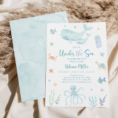 Blaue Pastel unter der Sea Baby-Dusche Einladung