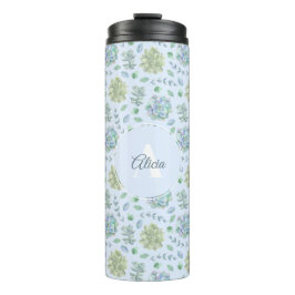 Blaue Pastel Wasserfarbe Sukkulturen Personalisier Thermosbecher