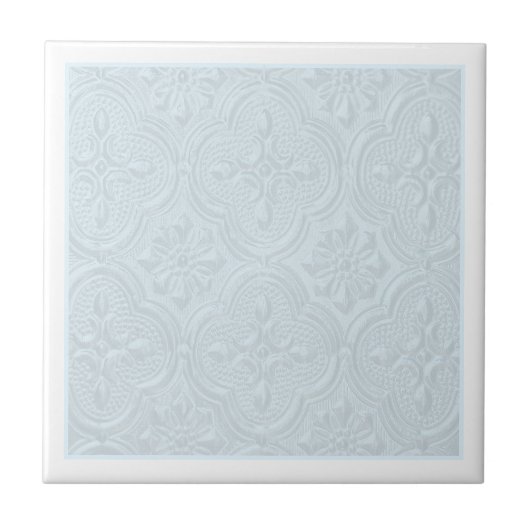 Blaue Pastell-Blumenmuster Fliese (Vorderseite)