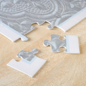 Blaue Pastell-Blumenmuster Puzzle (Seite)