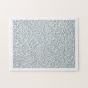 Blaue Pastell-Blumenmuster Puzzle