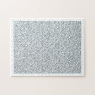 Blaue Pastell-Blumenmuster Puzzle
