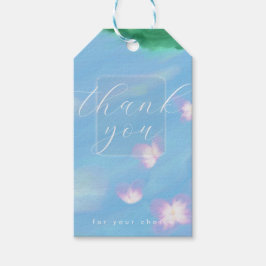 Blaue Pastell-Dankeschön-Florales Geschenk-Tag Geschenkanhänger