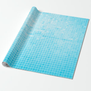 Blaue Pastell-Keramikwand- und Bodenfliesen abstra Geschenkpapier