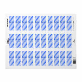 Blaue Pastell-Linien mit Namen Datum Boho Retro Mu (Vorne)