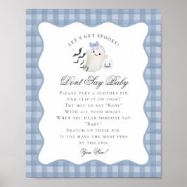 Blaue Pastell-Little-Boo-Geist-Sag-nicht-Baby-Spie Poster