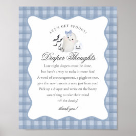 Blaue Pastell Little Boo Geist Windel Gedanken Sch Poster