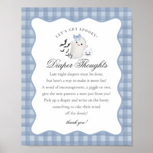 Blaue Pastell Little Boo Geist Windel Gedanken Sch Poster