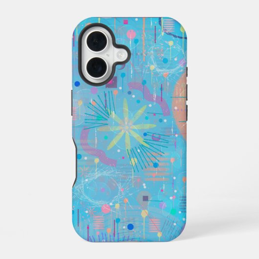 Blaue Pastell-Traum-Abstraktion iPhone 16 Hülle (Rückseite)