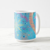 Blaue Pastell-Traum-Abstraktion  Kaffeetasse (VorderseiteRechts)