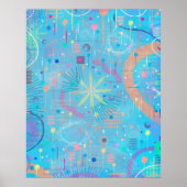 Blaue Pastell-Traum-Abstraktion Poster (Vorne)