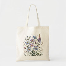 Blaue Pastell-Wildblumen – Minimalistische Botanik