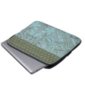 Blaue PastellBlumen Laptopschutzhülle (Vorne Knopf)